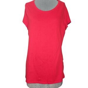 Red Cotton Blend Tee Shirt Size XL